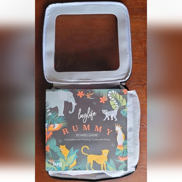 Lug Life Rummy Bag Set- Jungle Animals Retired Family Board Game Cards Chips Mat - Picture 5 of 15